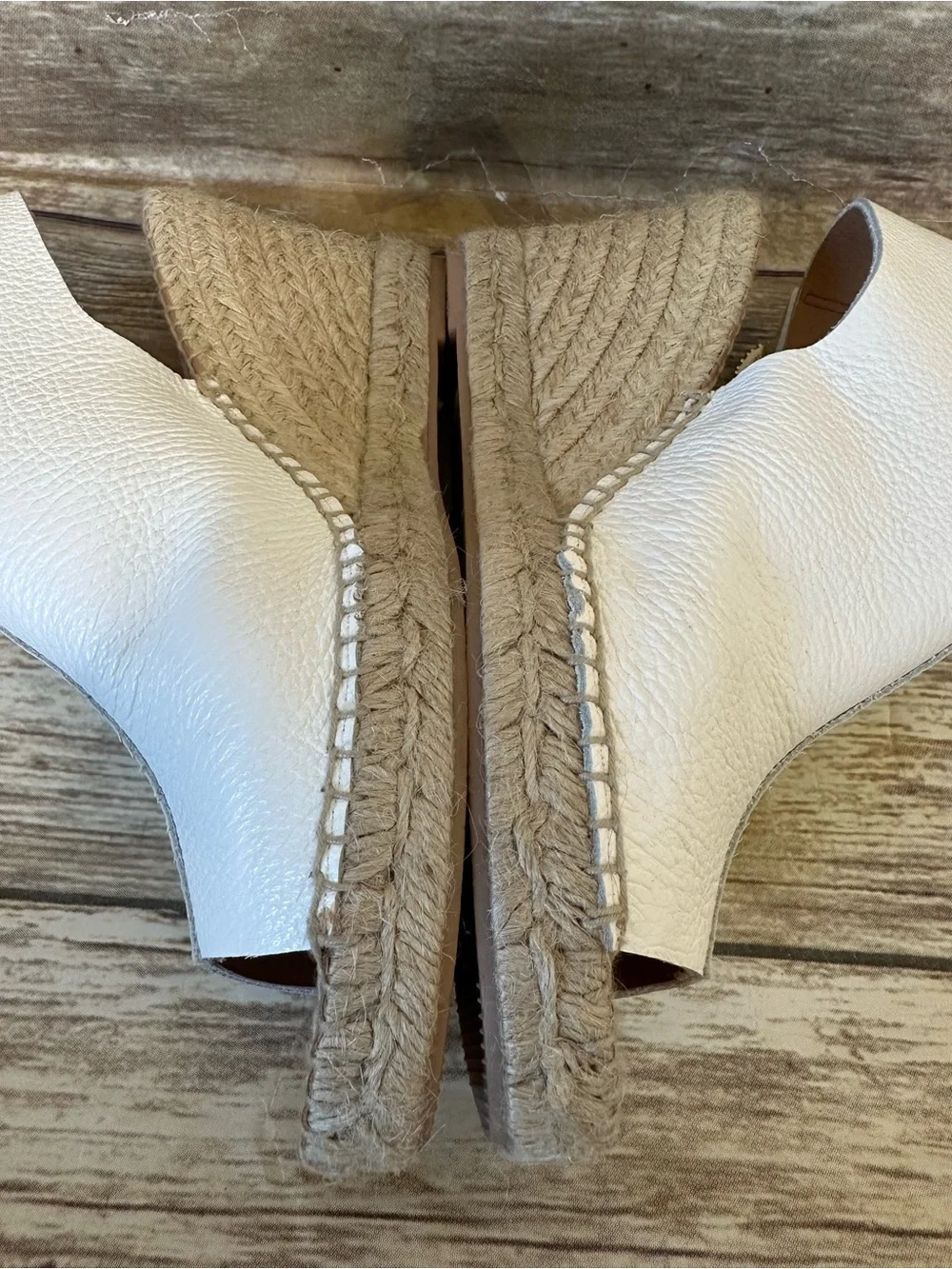 Maypol Nemi Leather Sz 8 Rhinestone Buckle Espadrille Wedge Sandals Shoes